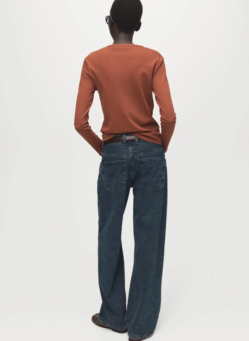 مانجو تيشيرت قطني بأكمام طويلة